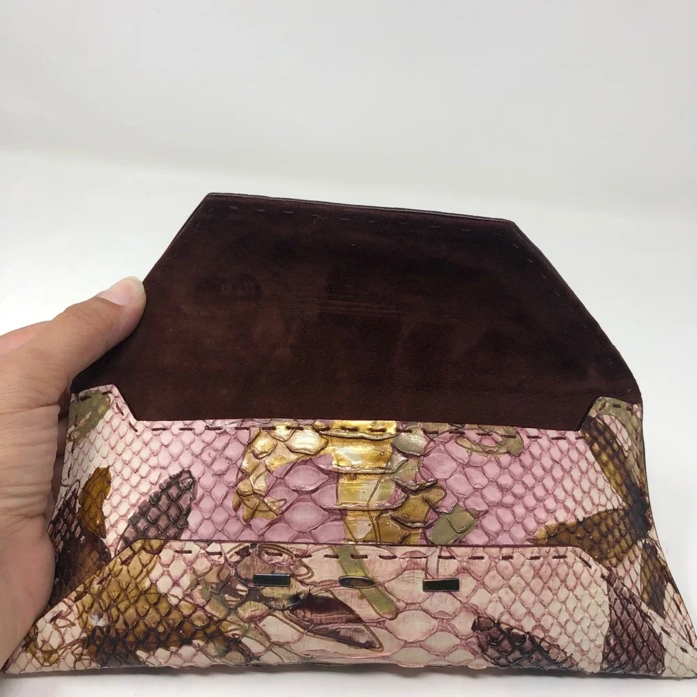 VBH Manila Envelope Clutch‎ 10/300 Crocodile Leather Luxury Pink Small Foldover